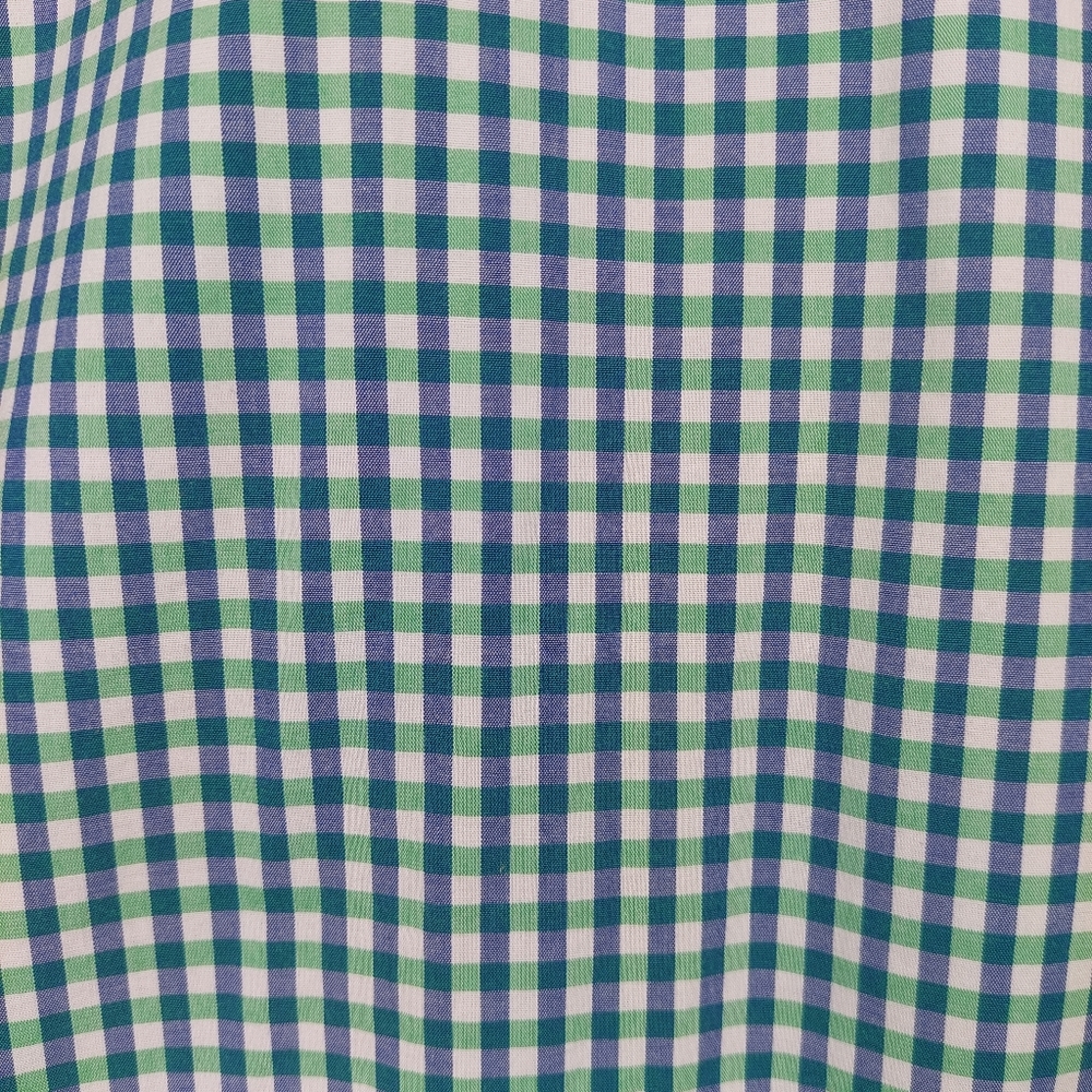 J Crew Shirt Mens XL Green Blue Gingham Plaid Flex Button Up - Picture 5 of 9